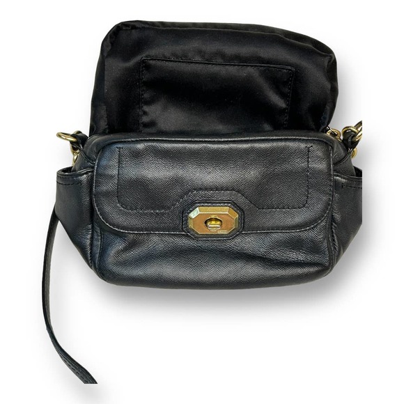 Coach Black Campbell Turnlock Leather Crossbody Camera Bag Chain Strap F24843 - Picture 12 of 14